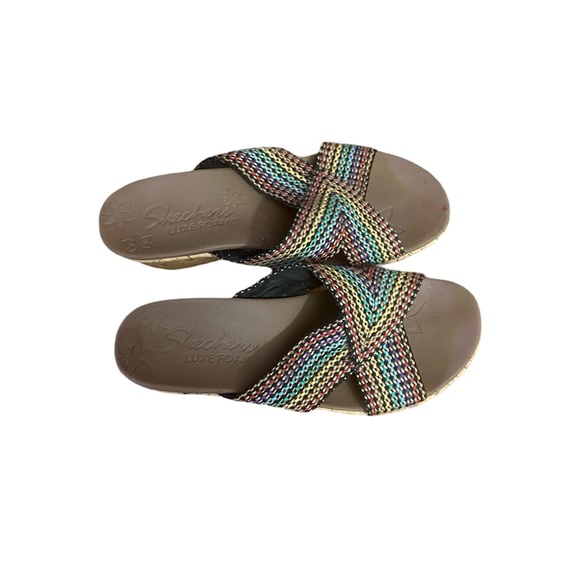 Women wedge sandals/7/ multicolor /like new - Picture 2 of 5